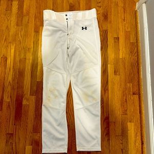 Baseball Pants white, has some use from the field Boys size Large Under Armour